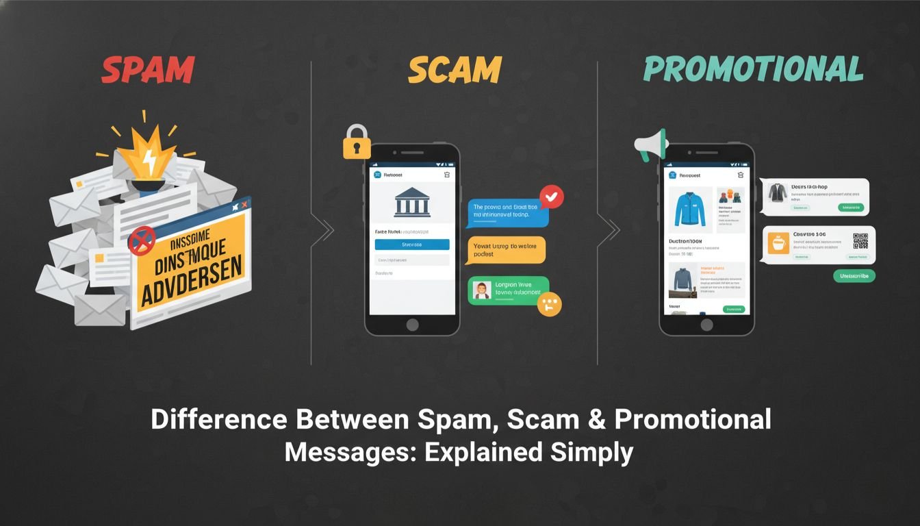 Difference Between Spam, Scam & Promotional Messages: Explained Simply