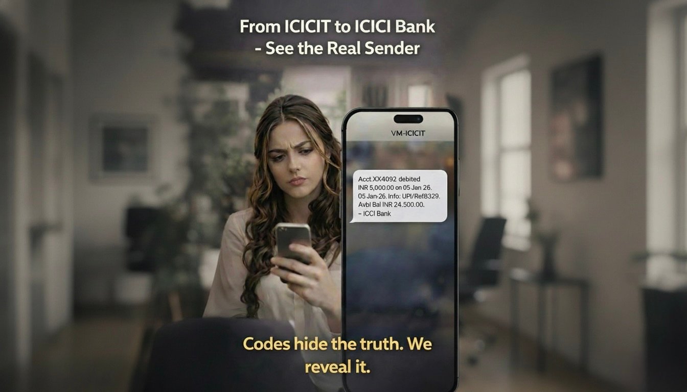 How to identify the real SMS sender? - From ICICI to ICICI Bank